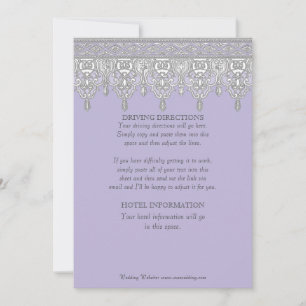 Vintage Victorian White Lace n Lavender Details Invitation