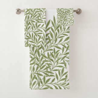 Vintage Victorian Willow Leaves by William Morris Bath Towel Set