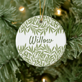 Vintage Victorian Willow Leaves by William Morris Ceramic Tree Decoration