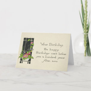 Vintage Victorian Window Birthday Be Happy Card