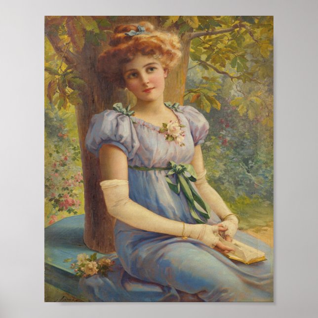 Vintage Victorian Woman Portrait Art Poster (Front)
