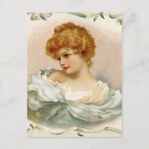 Vintage Victorian Woman Postcard
