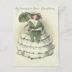 Vintage Victorian Woman St Patrick's Day Card