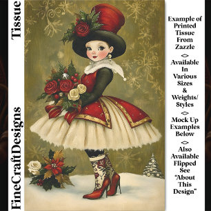 Vintage Victorian Woman, Top Hat BC9L Decoupage Tissue Paper