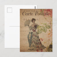 Vintage Victorian Woman with Fan