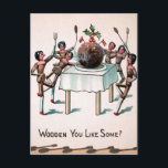 Vintage Victorian Wooden Doll Plum Pudding Postcard<br><div class="desc">Vintage Victorian wooden dolls Christmas postcard.  High quality,  custom restored vintage Victorian image.</div>