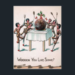 Vintage Victorian Wooden Doll Plum Pudding Postcard<br><div class="desc">Vintage Victorian wooden dolls Christmas postcard.  High quality,  custom restored vintage Victorian image.</div>