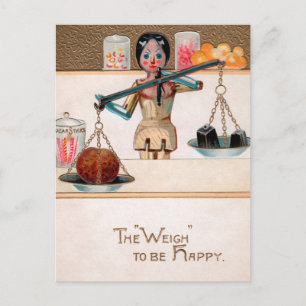 Vintage Victorian Wooden Doll Postcard