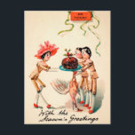 Vintage Victorian Wooden Dolls Plum Pudding Postcard<br><div class="desc">Vintage Victorian wooden dolls Christmas postcard.  High quality,  custom restored vintage Victorian image.</div>