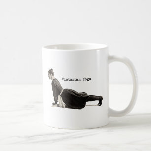 Vintage Victorian Yoga Woman Upward Dog Pose Print Coffee Mug