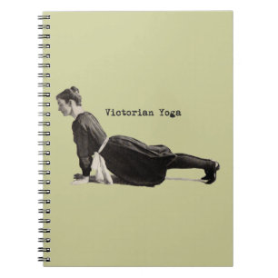 Vintage Victorian Yoga Woman Upward Dog Pose Print Notebook