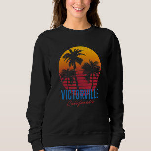 Vintage Victorville California Palm Trees Sunset C Sweatshirt