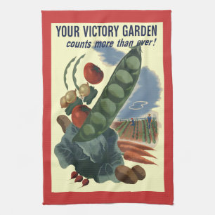 Vintage Victory Garden Kitchen Towel