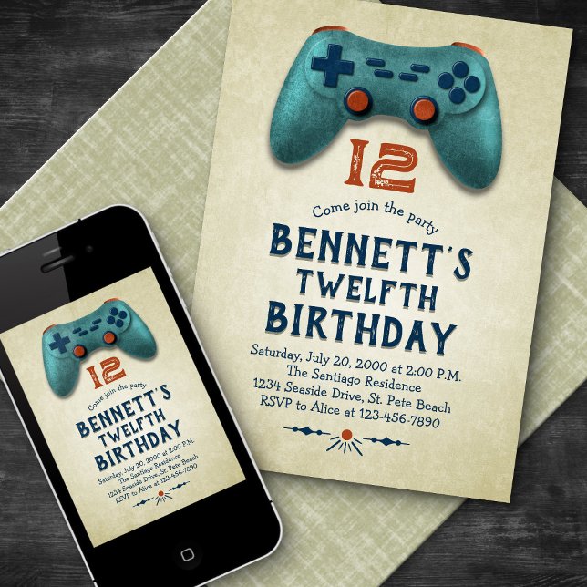 Vintage Video Game Birthday Invitation (Creator Uploaded)