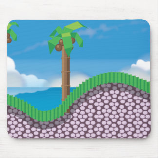 Vintage Video Game Palm Trees. Mouse Mat
