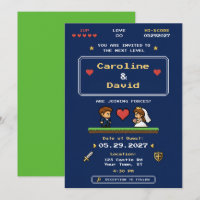 Vintage Video Game Pixel Art Wedding
