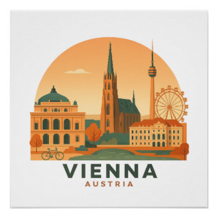 Vintage Vienna Austria Poster – Retro Travel Art