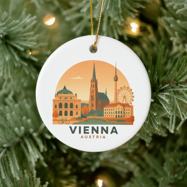 Vintage Vienna Austria Retro Travel Ornament  (Tree)