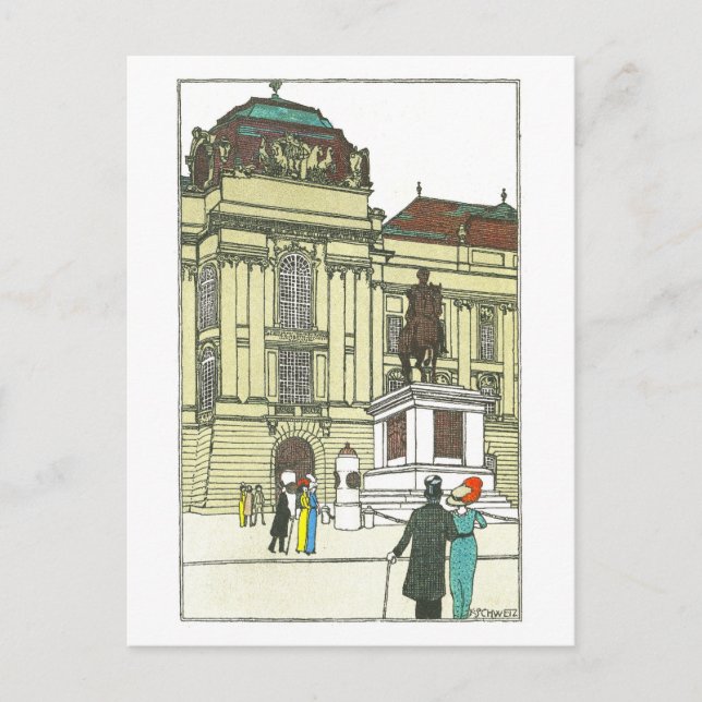 Vintage Vienna Josefsplatz Postcard (Front)