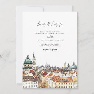 Vintage Vienna Watercolor Wedding Invitation