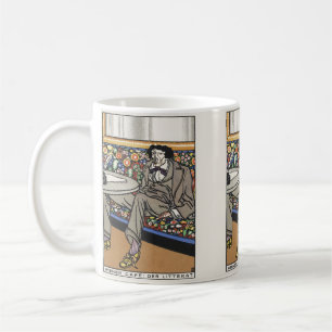 Vintage Viennese Cafe Man of Letters Art Print Coffee Mug