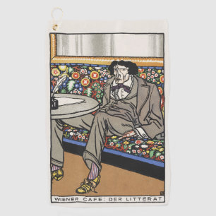 Vintage Viennese Cafe Man of Letters Art Print Golf Towel