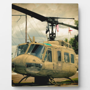 Vintage Vietnam Era Uh-1 Huey Military Helicopter Plaque