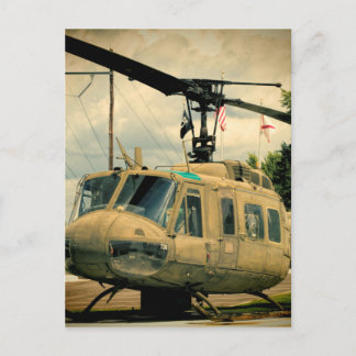 Vintage Vietnam Era Uh-1 Huey Military Helicopter Postcard