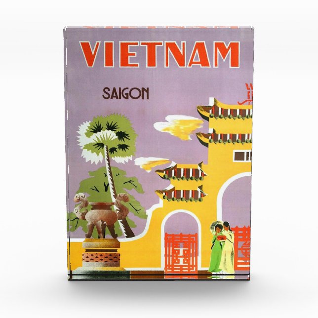 Vintage Vietnam Saigon Travel Photo Block (Front)