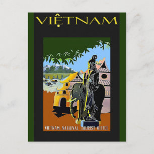 Vintage Vietnam Tourism Travel Poster Postcard