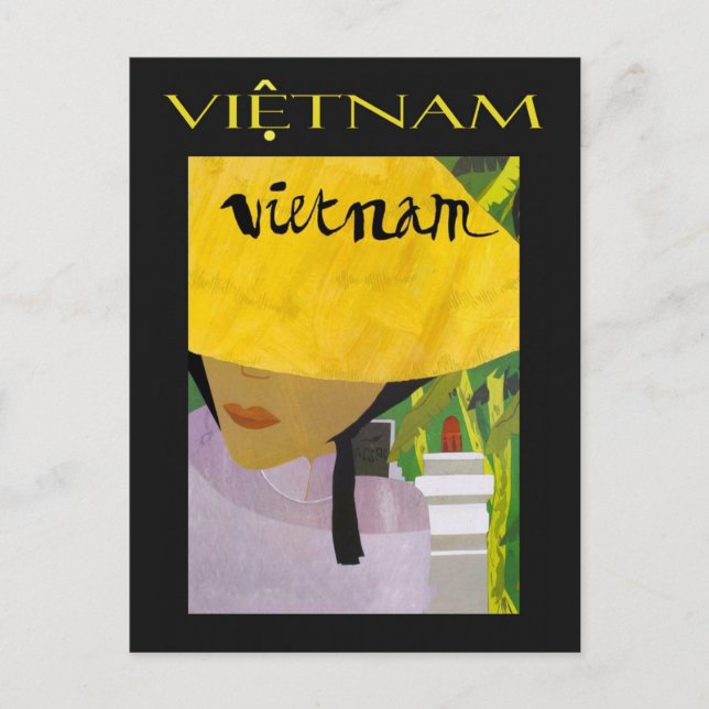 Vintage Vietnam Travel Poster Postcard (Front)
