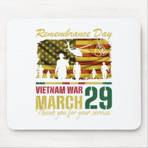 Vintage Vietnam War Veteran Proud March 29 Remembr Mouse Mat