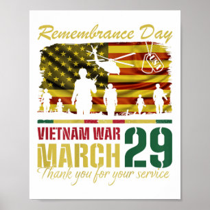 Vintage Vietnam War Veteran Proud March 29 Remembr Poster