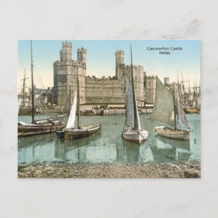 Vintage view Caernarfon Castle, Wales Postcard