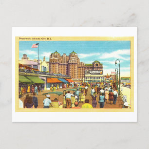 Vintage View of Atlantic City Boardwalk Postcard