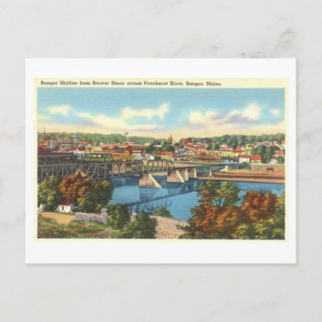 Vintage View of Bangor, Maine, Postcard (Front)