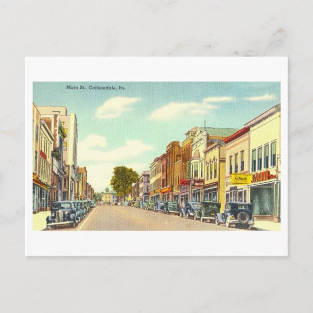 Vintage View of Carbondale, Pennsylvania, Postcard (Front)