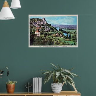 Vintage View of Castelnaud-la-Chapelle, France Poster