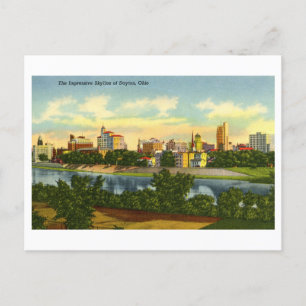 Vintage View of Dayton, Ohio, Skyline Postcard