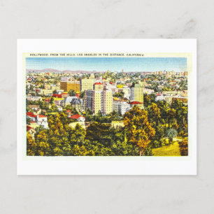 Vintage View of Hollywood, California, Postcard