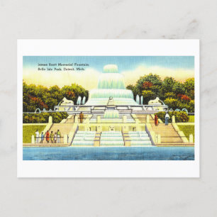 Vintage View of James Scott Memorial Fountain Postcard