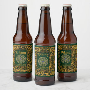 Vintage Viking Celtic Knots Beer Bottle Label