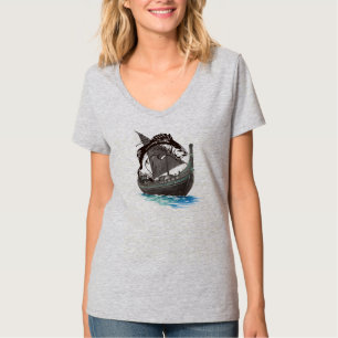 Vintage Viking Longship & Salmon Silhouette Nord T-Shirt