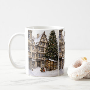 Vintage village Christmas tree Mug