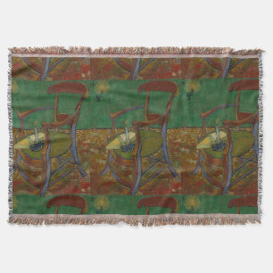 Vintage Vincent van Gogh Gauguins Chair Throw Blanket