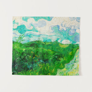 Vintage Vincent Van Gogh Green Wheat Fields Tapestry