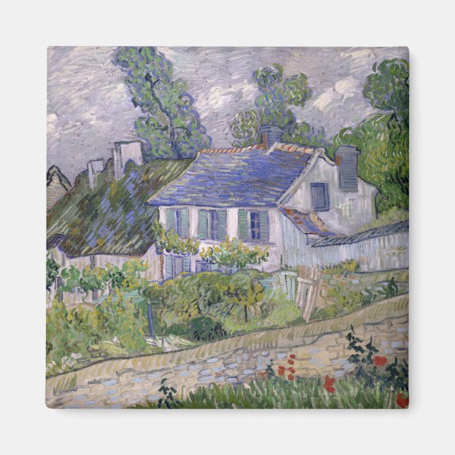 Vintage Vincent van Gogh Houses in Auvers Magnet (Front)