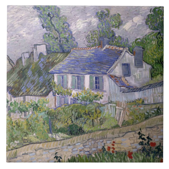 Vintage Vincent van Gogh Houses in Auvers Tile (Front)
