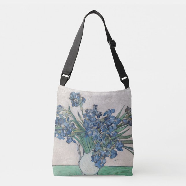 Vintage Vincent Van Gogh Irises Crossbody Bag (Front)