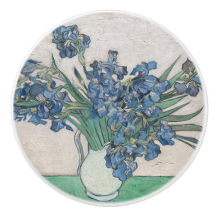 Vintage Vincent Van Gogh Painting Irises Ceramic Knob